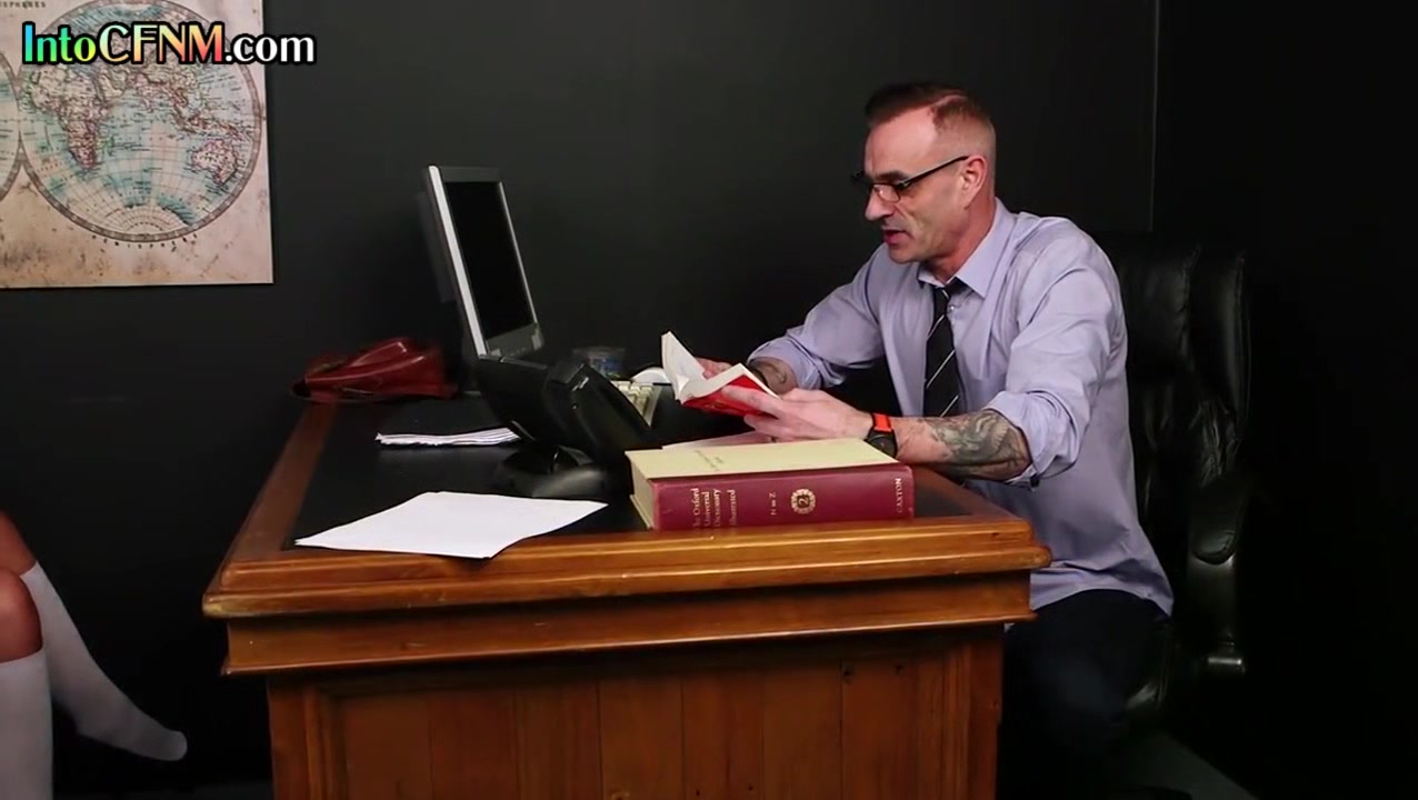 CFNM students 18+ suck and wank professors cock in 3some