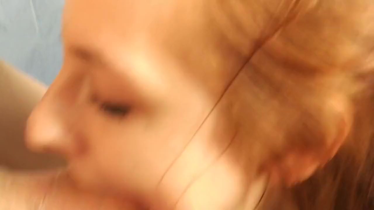 Cute redhead drinks piss and gives amazing head in the shower.