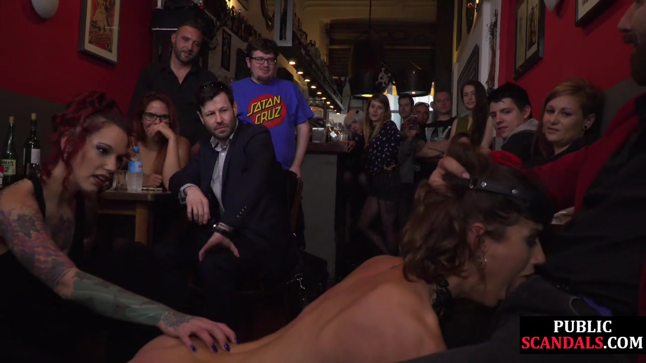 Public disgraced slut spanked and fucked for crowd
