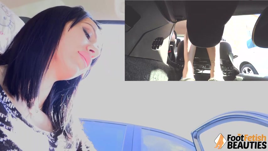 Gorgeously seductive Daniela pumping the car pedals for you