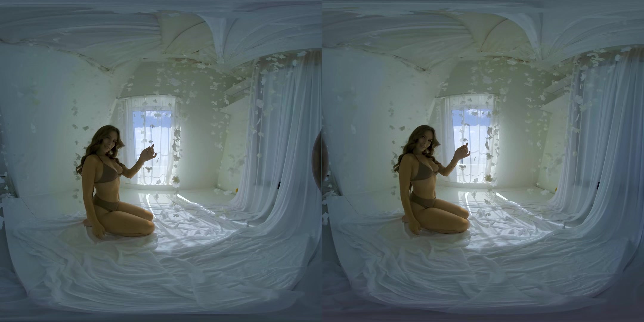 Olena's Striptease In The White Flowers