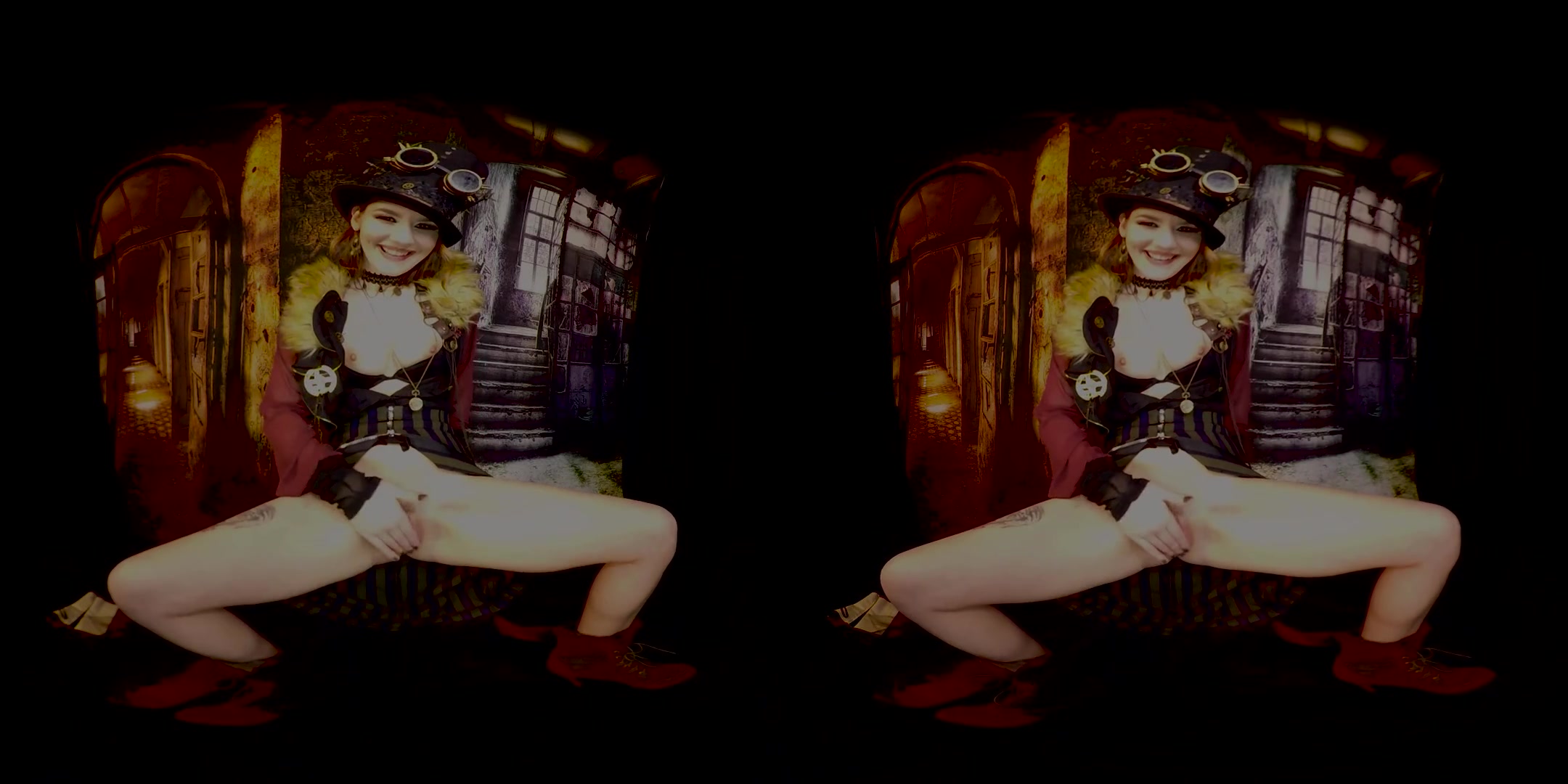 Cosplay Elena Vega is a Horny Steampunk Babe - Costume Redhead Solo Model Toying