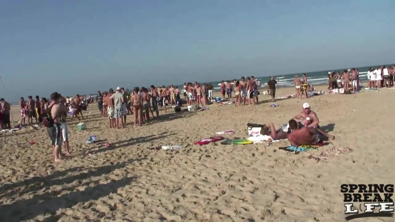 Windy Day on the Beach During Spring Break Meeting Some Party Girls