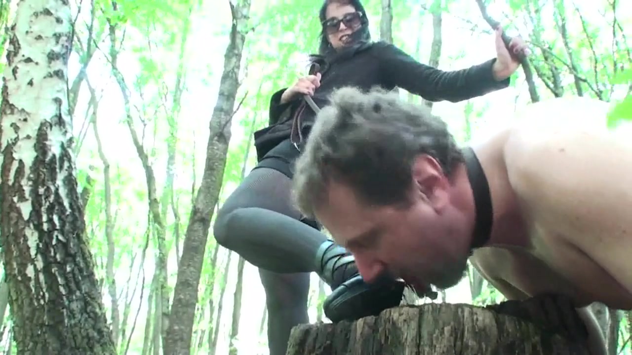 Mistress punishing her slave by putting high heels inside his mouth by Foot Girls