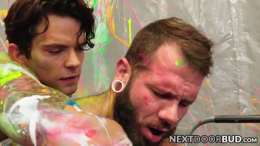 Bearded Johnny Drills Dakota Hard After Flirty Painting Job - Johnny Hill And Dakota Payne