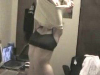 White slut stripping and sucking a huge black dick