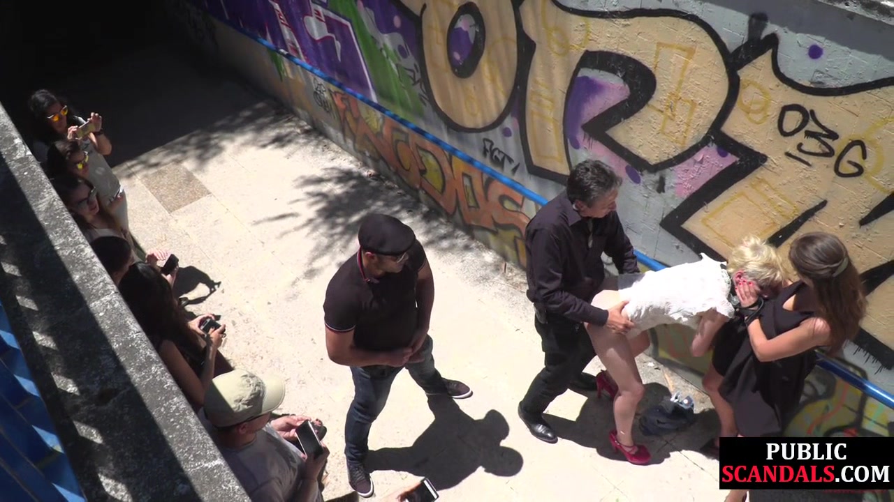 Shameless 3some slut public assfucked outdoor and facialized