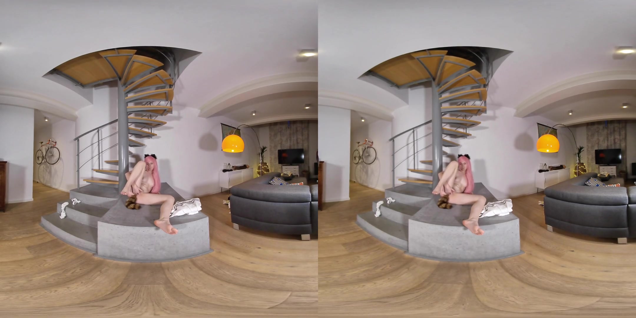 Anime Cat Girl vs Dildo; Amateur Solo Cosplay VR Fetish