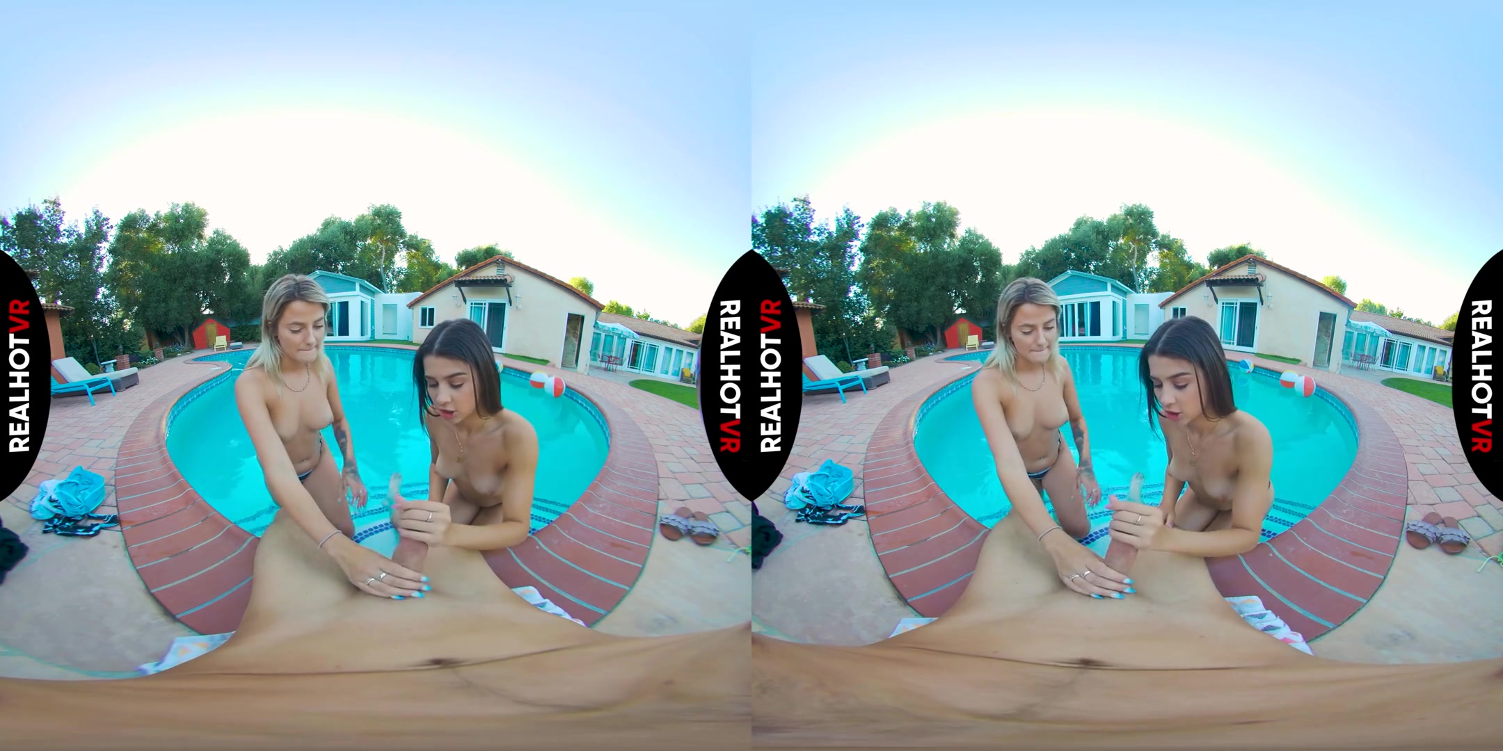 My Boyfriend Fucks Me & My Stepsister Joins In - Taboo teen 18+ MFF Threesome POV VR