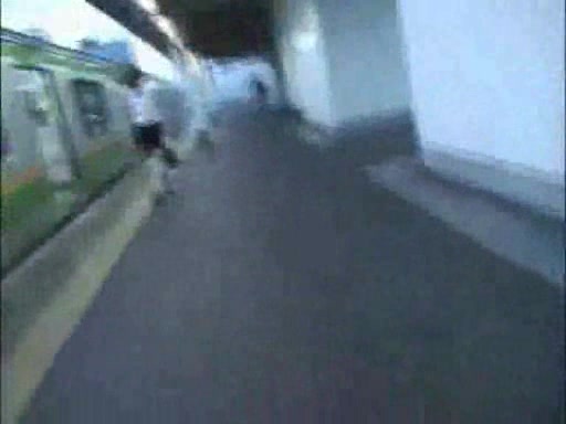 Young Asian college girl was met in the public transport