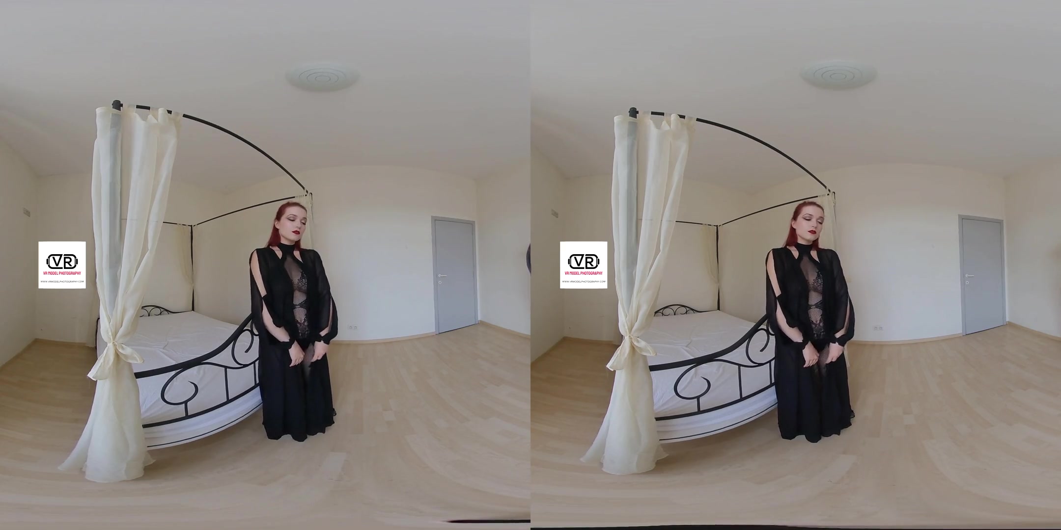 Lady BTS Nude Shoot - Redhead Shaved Long Hair Lingerie