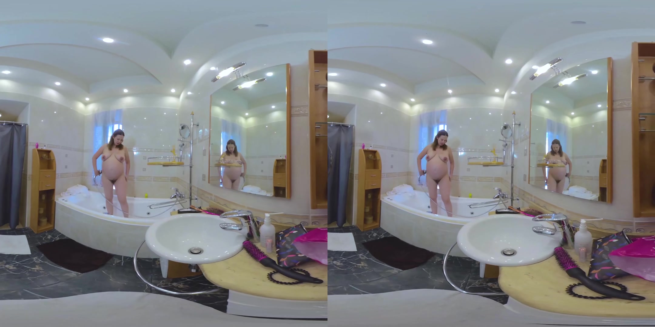 9th Month Pregnant Lina In Home Scene 2, After Shower - VRmodels