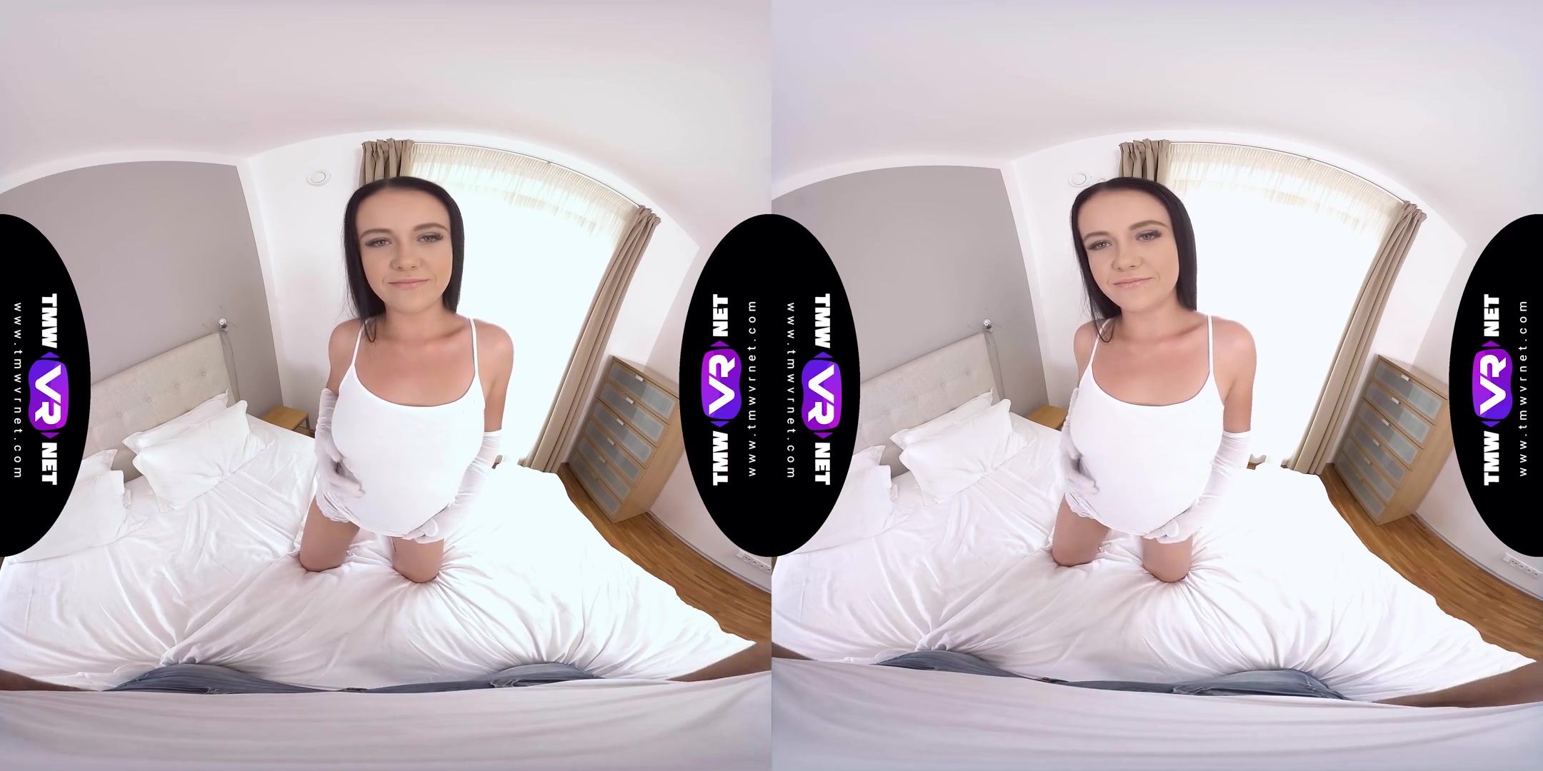 I Slap a Fine on Your Butt - Beautiful Virtual Girlfriend in Bed with Lingerie