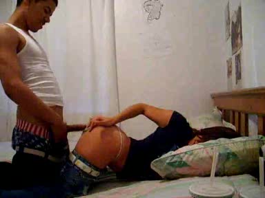Hot Latina in tight jeans gets owned from behind