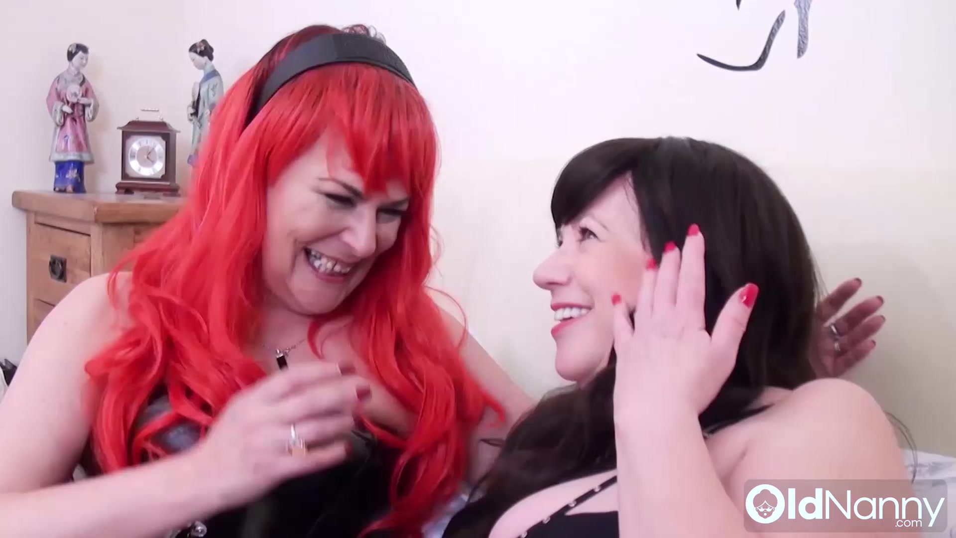 OLDNANNY BBW Trisha and redhead Cristina taste their pussies