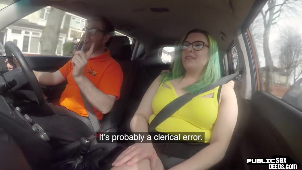 Bigass curvy BJ chick fucked in car by driving tutor