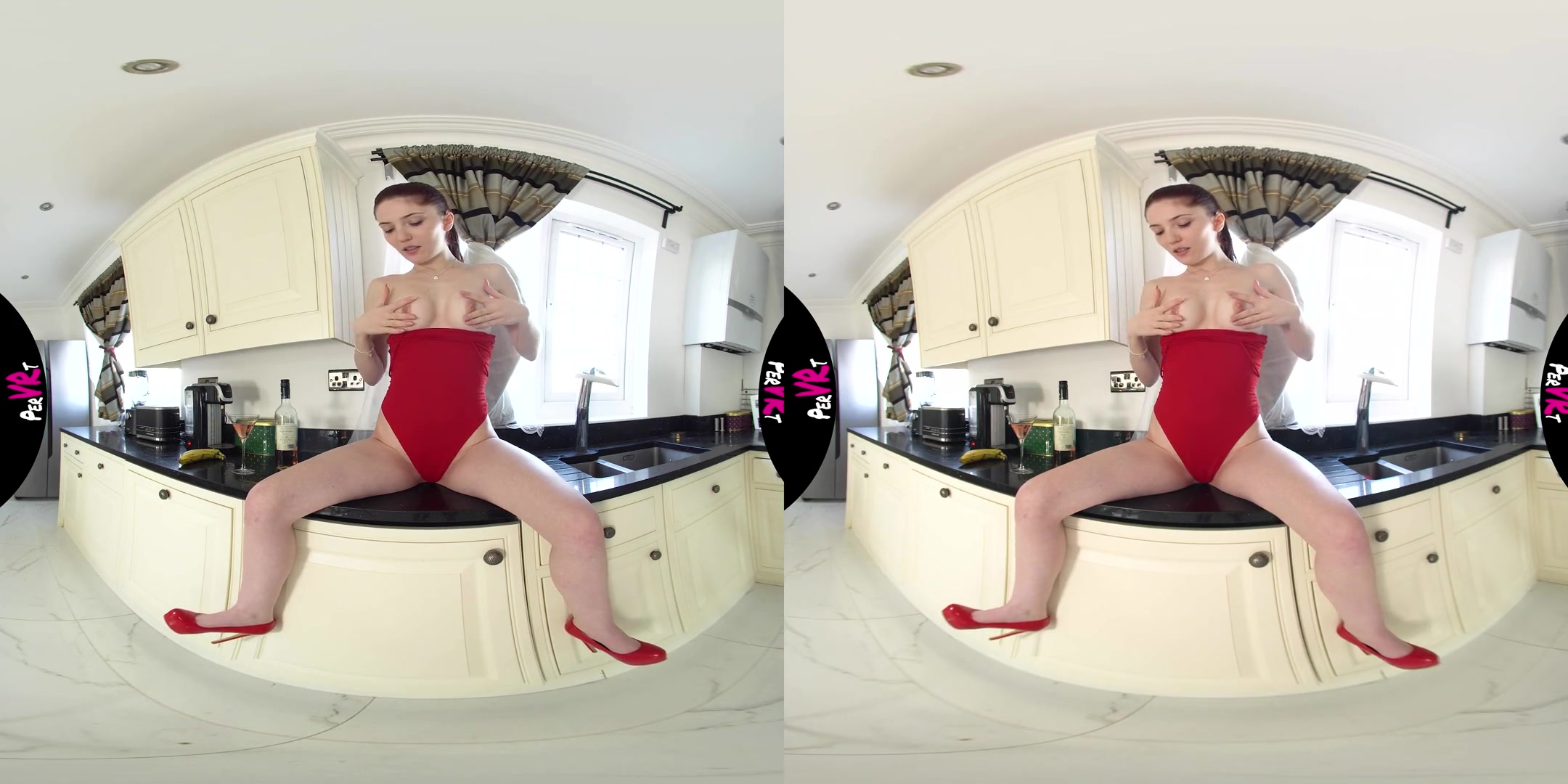 Mia Evans in Having A Bottle Of Wine - perVRt