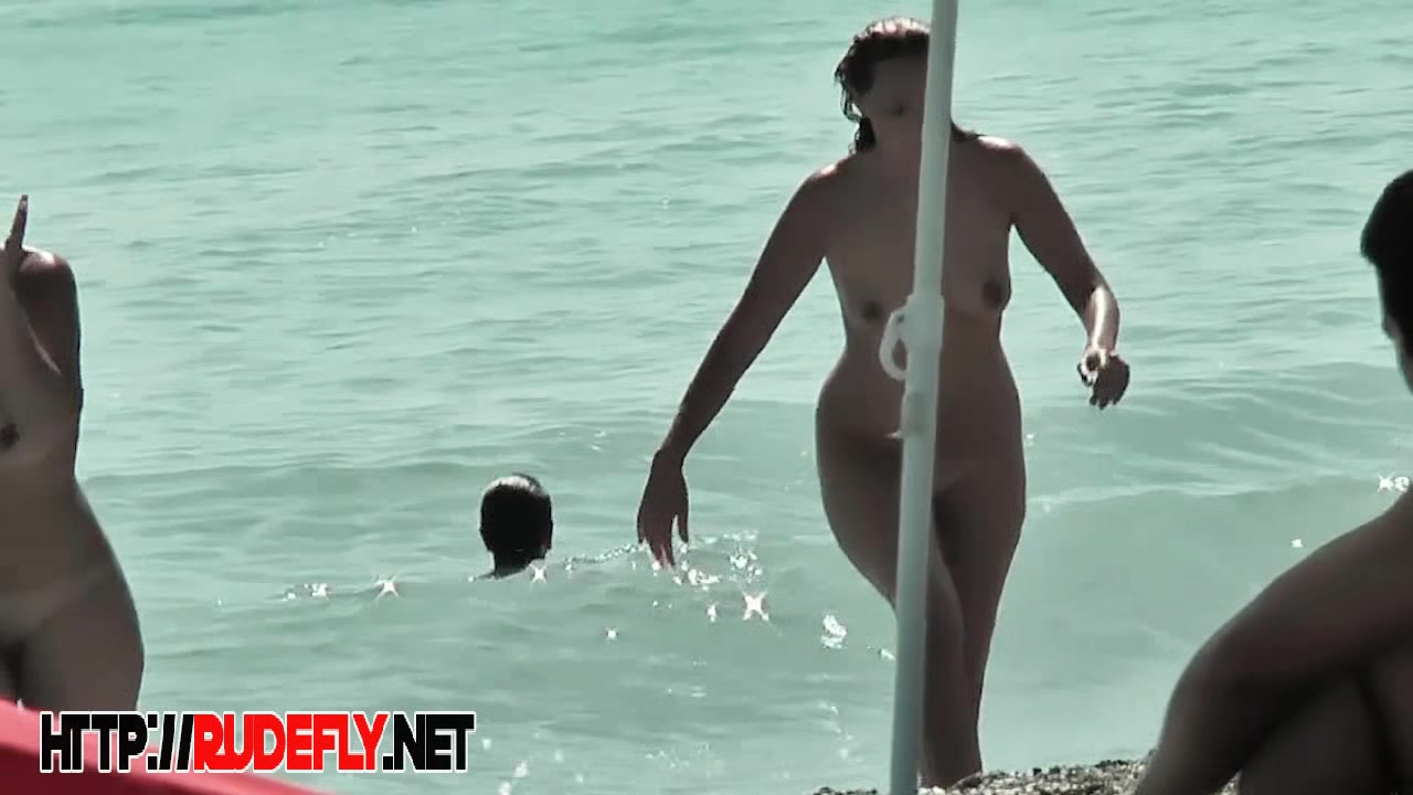 Nude Beach Big Boob Brunette Show