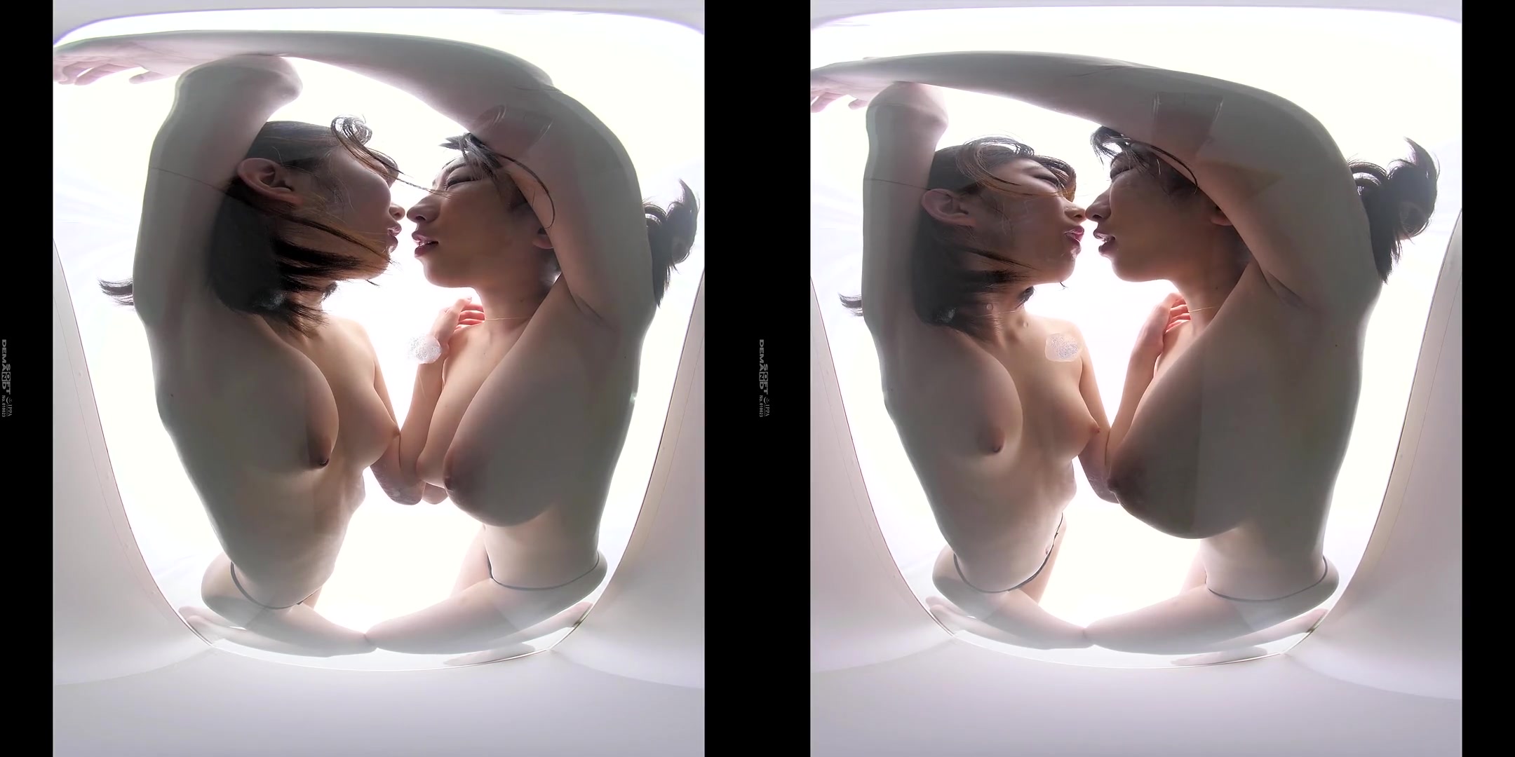 Great Sight! Lesbians Seen from Below VR; Japanese Big Tit Lesbians Making out and Playing 3D Porn