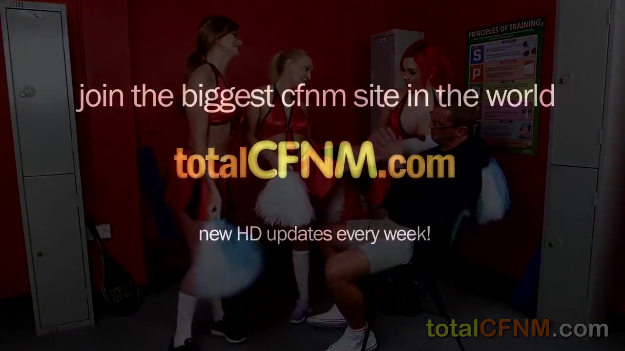 Three Cheer Leaders Enjoying Blowjob
