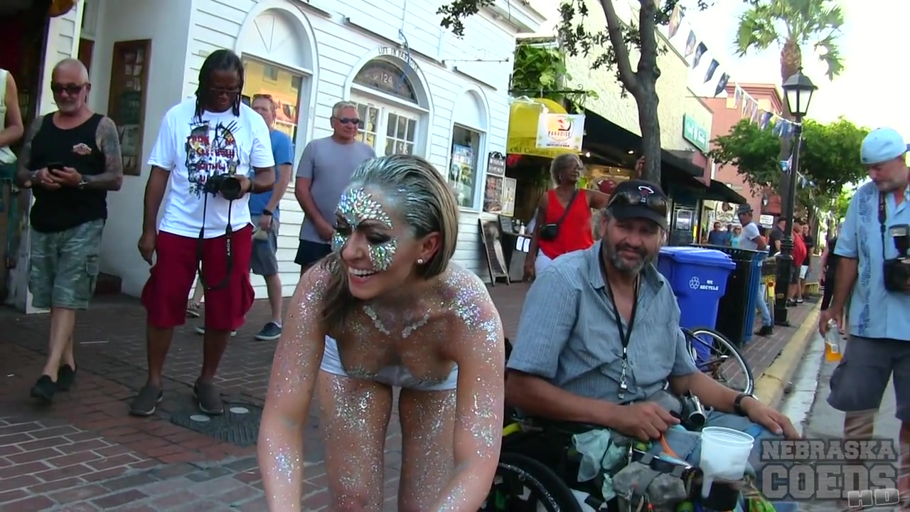 Nude Girls With Only Body Paint Out In Public On The Streets Of Fantasy Fest 2018 Key West Florida - NebraskaCoeds