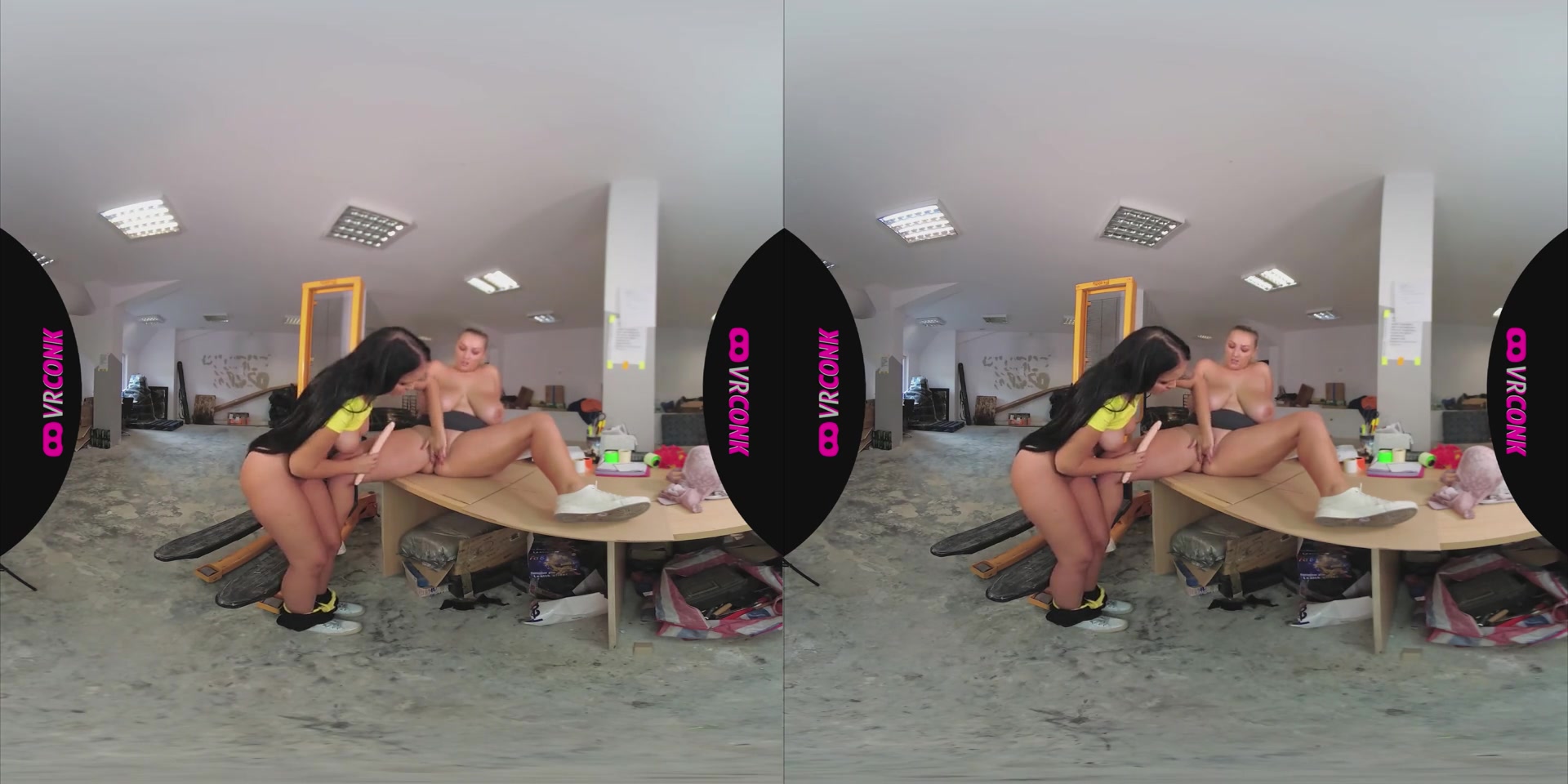 Krystal Swift & Jennifer Mendez in Lesbian Forklift - VR Porn Video - VRConk