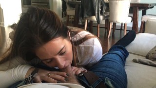 Eva Lovia gives blowjob POV