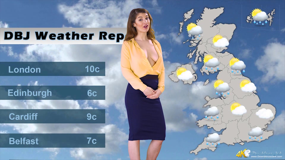 Katie Louise in Weather Report - DownblouseJerk