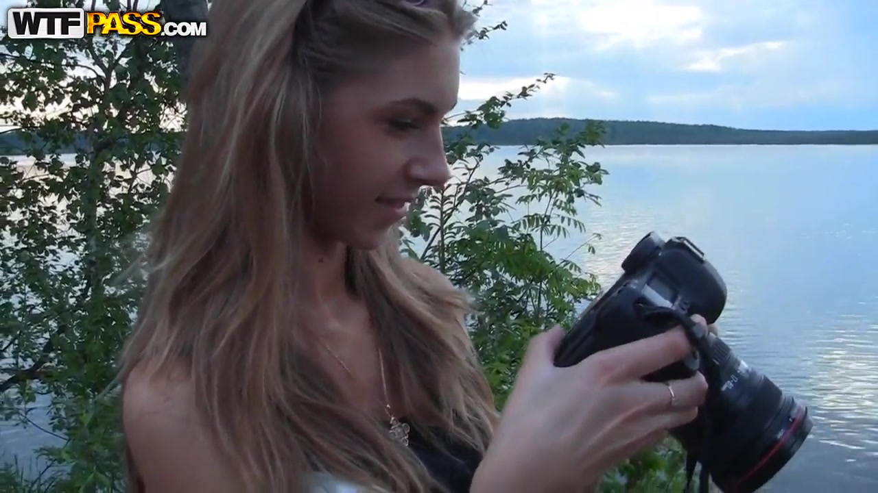 Young blonde babe Megan gets nasty outdoor in pov