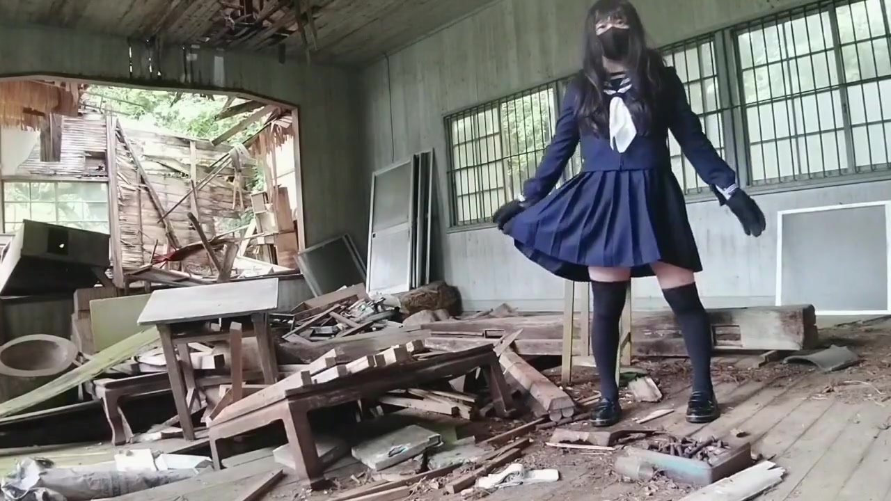 Cute Transgender student 18+ Exposes Herself In The Open Air In An Abandoned Building