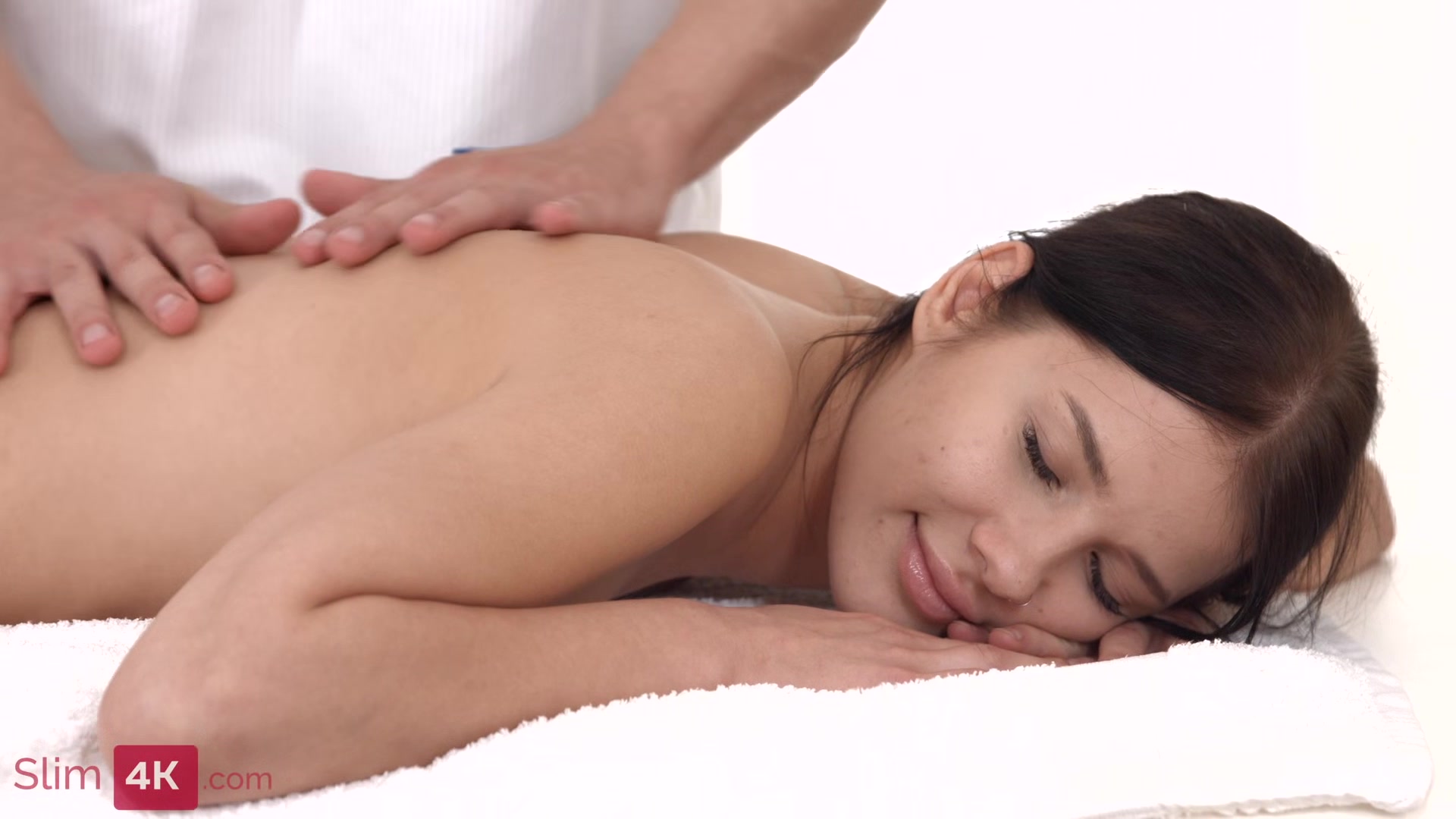 Skinny teen after a massage is ready to fuck with a masseur