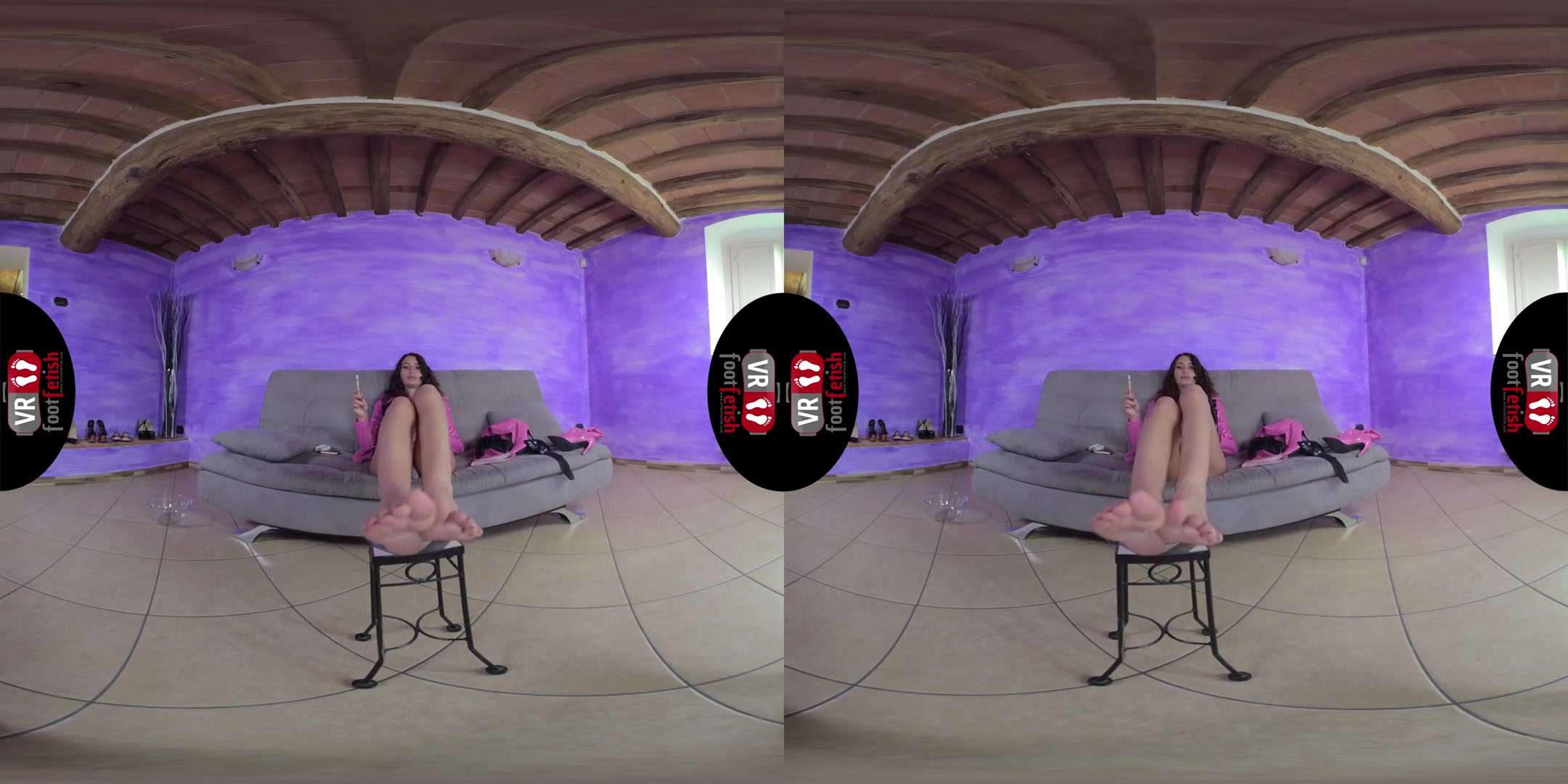Unbelievably Sexy Thena In Skin - Tight Latex Outfit; Leg and Foot Fetish VR Watersport