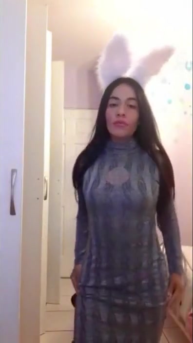 Cute teenage girl trying to show off her body in tight dress - teen 18+ strip
