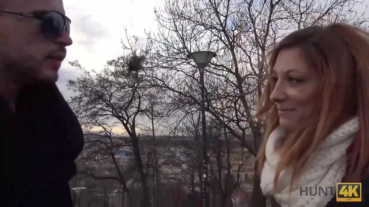 HUNT4K. Red-haired slut accepts cash to make her boyfriend cuckold