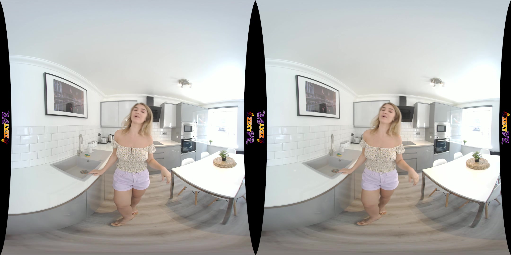 Kitchen Strip featuring Katie Louise - ZexyVR