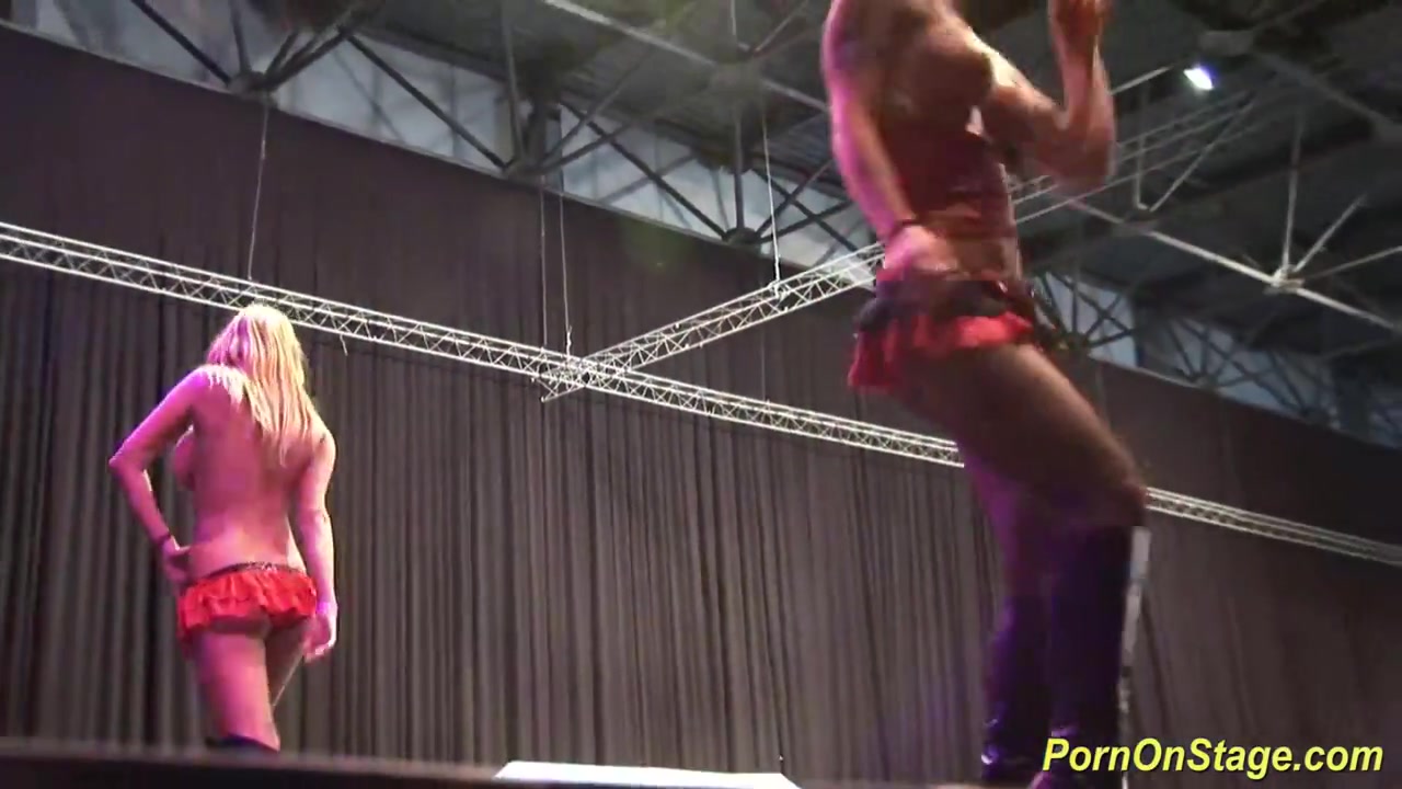 hot cocksharing show on stage