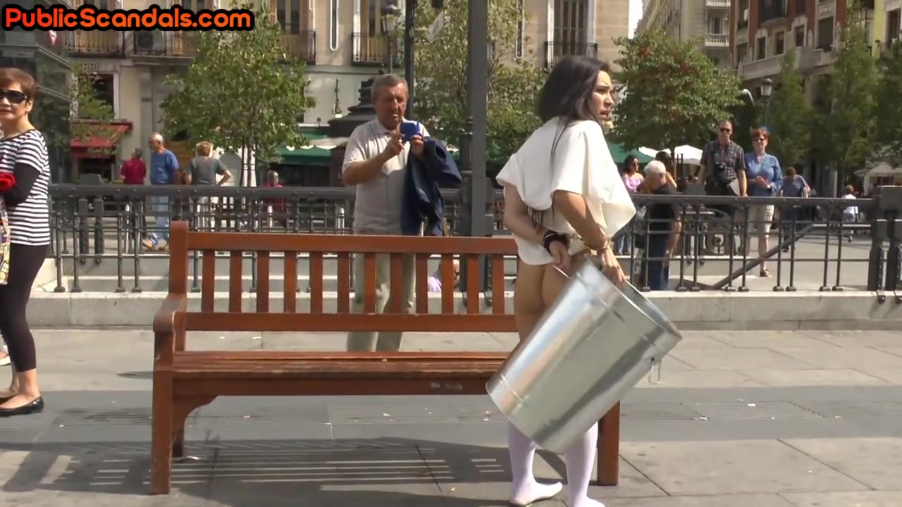 BDSM public slut fucked outdoor in throat after whipping