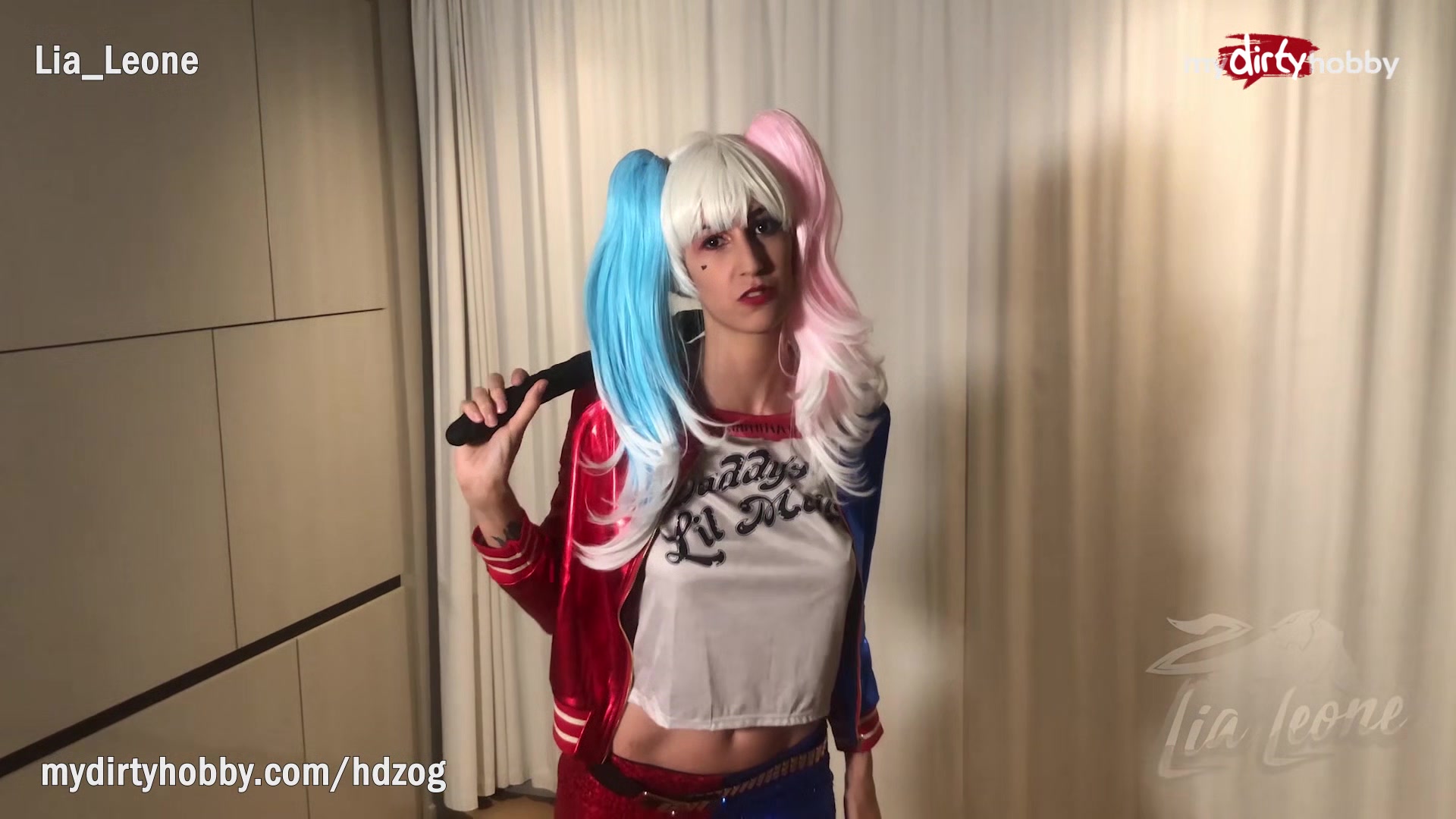 MyDirtyHobby - Busty babe Lia Leone cosplaying naughty little Harley Quinn