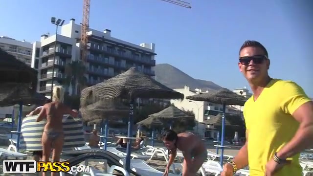 Sexy public porn with a appealing dark brown