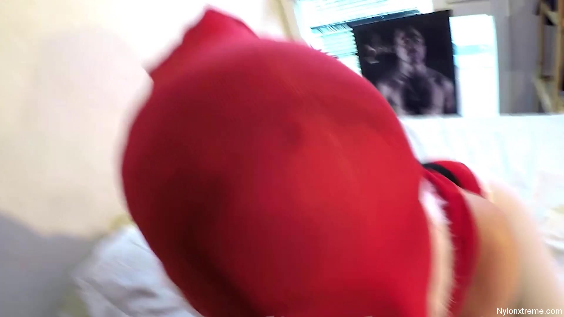 65 Christmas Lady Fuck Encasement Nylon Mask - Sex Movies Featuring Sexy Tights