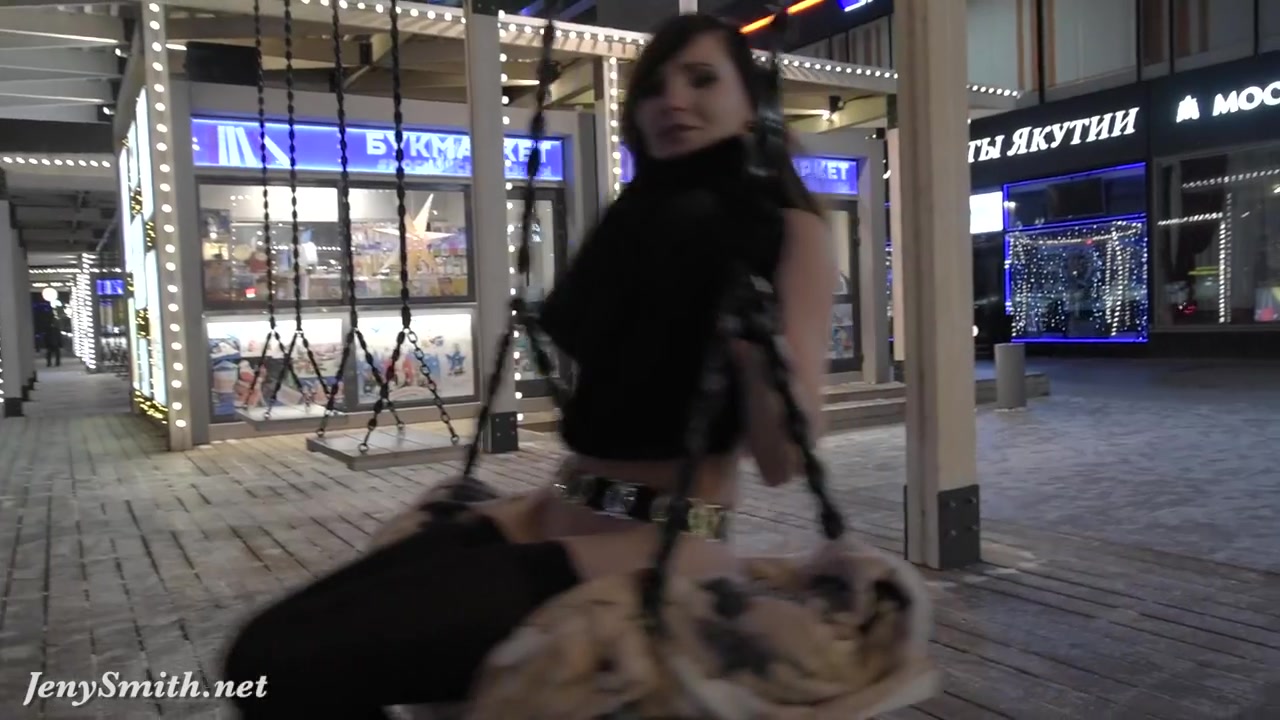 Jeny Smith naked in snow fall walking through the city
