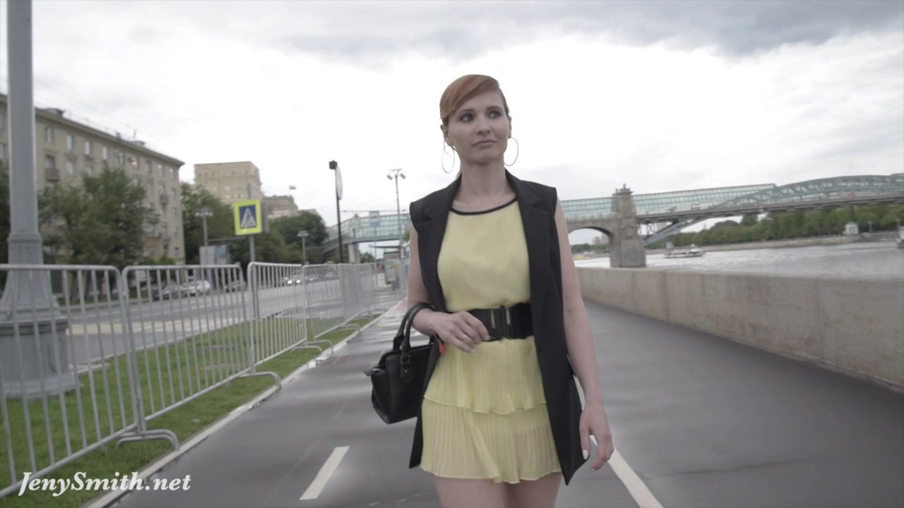 Jeny Smith public flasher shares great upskirt views on the streets