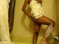 Sexy ebony teen 18+ shower dance