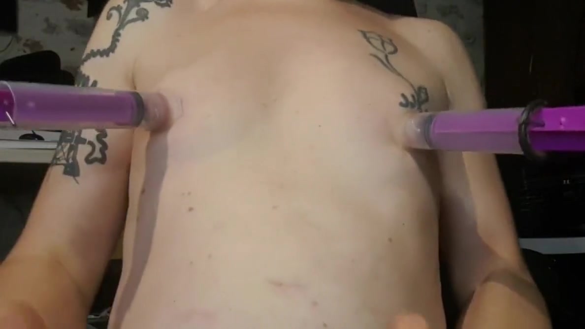 Tits Pump Nipples Pumped And Strongly Sucked By Air Vacuum Syringes Masturbate Sperm