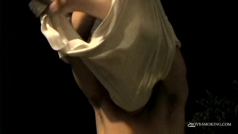 Gay Teen Stroked His Throbbing Cock While Smoking A Cig