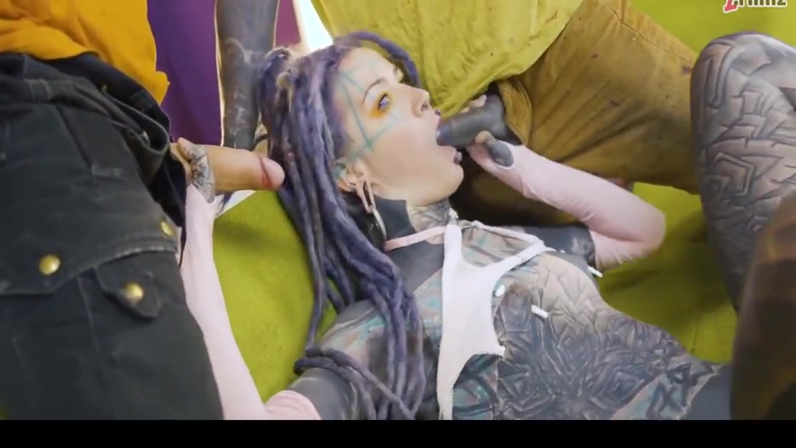 Heavily Tattooed Dap Threesome Hardcore Anal