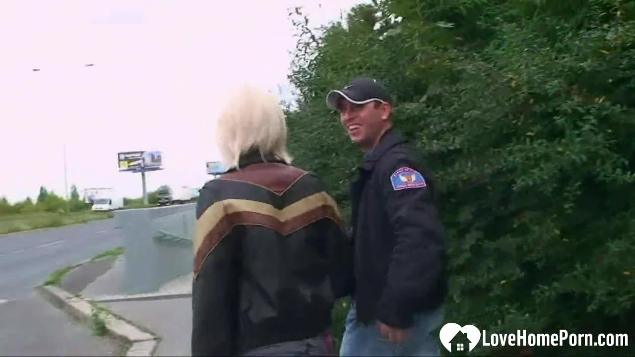 Banging a hot blonde babe in public