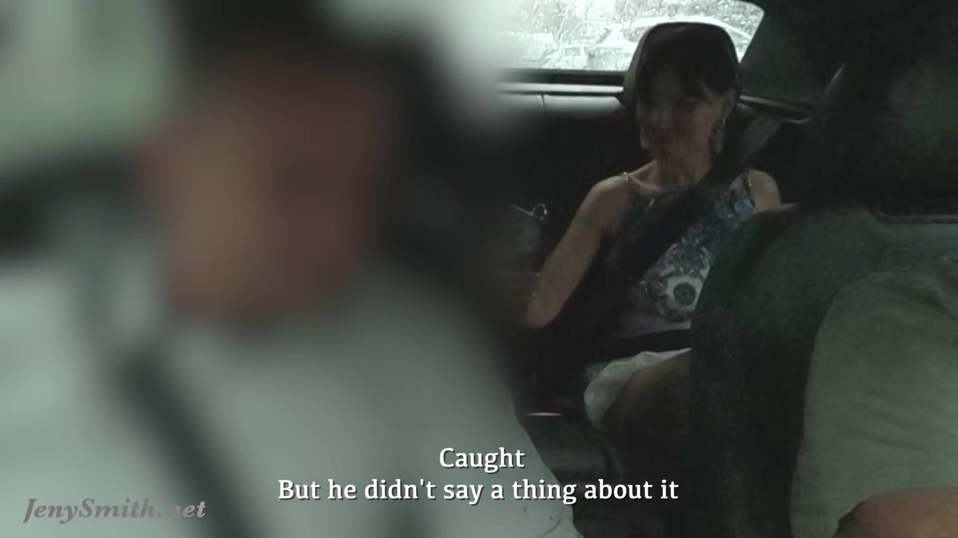 Jeny Smith gave a ride for a stranger and show it all. Got naked and tease in taxi