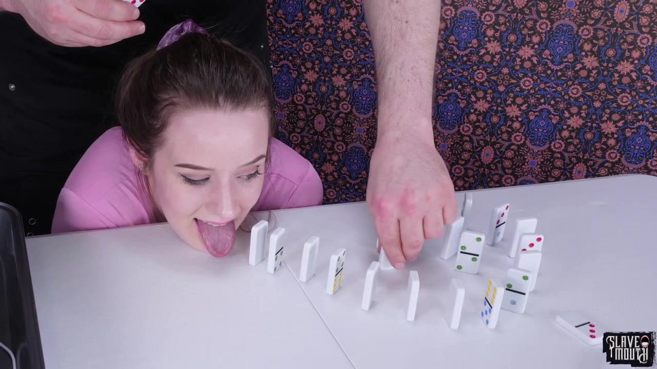 Oral slave teen 18+ sucks on doms cock