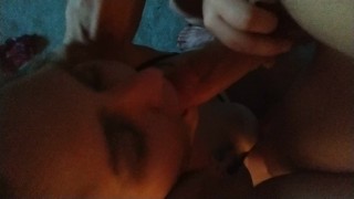 POV Taking on an 8" thick throbbing cock, in my tiny mouth